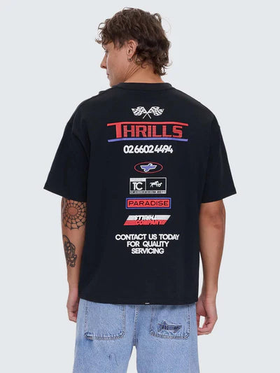 THRILLS // Rapid Fire Box Fit OS Tee WASHED BLACK