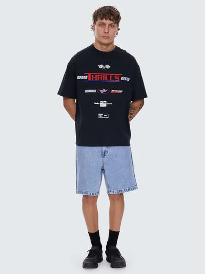 THRILLS // Rapid Fire Box Fit OS Tee WASHED BLACK
