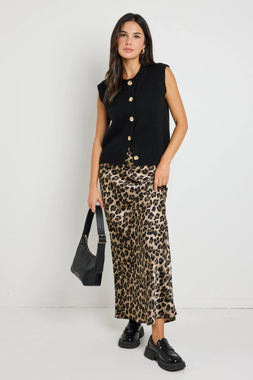 STORIES BE TOLD // Record Leopard Satin Bias Maxi Skirt
