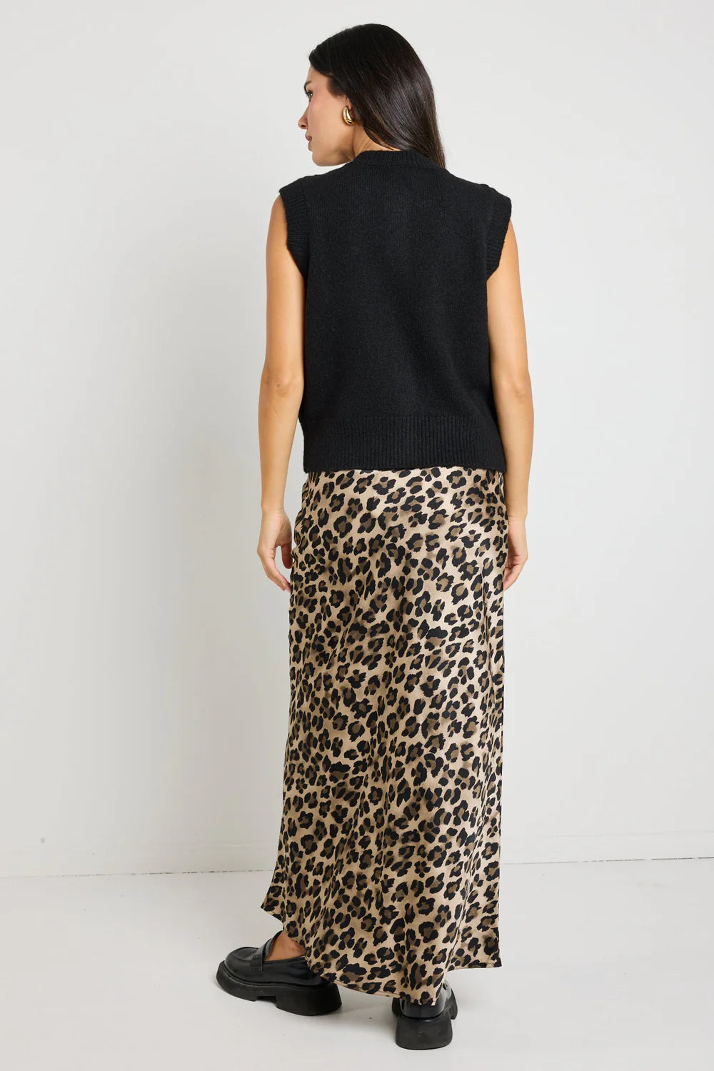 STORIES BE TOLD // Record Leopard Satin Bias Maxi Skirt