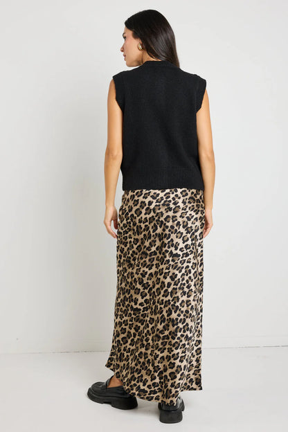 STORIES BE TOLD // Record Leopard Satin Bias Maxi Skirt