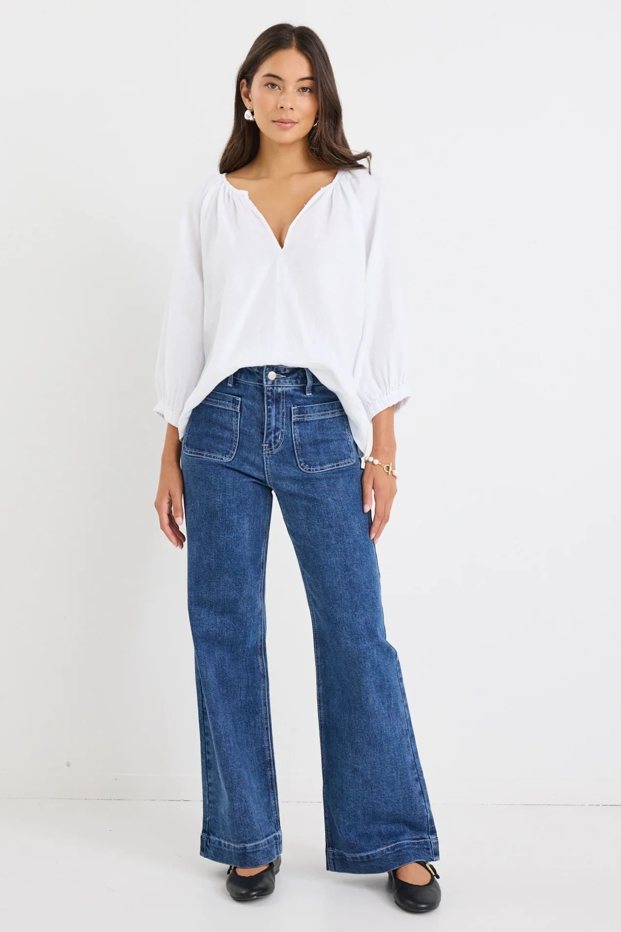 RE UNION // Revolutionary Linen Top WHITE