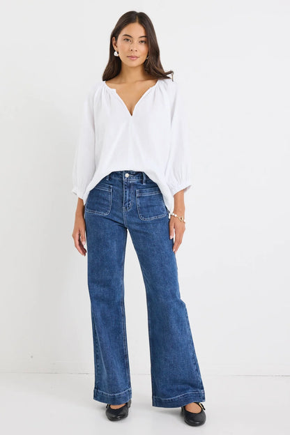 RE UNION // Revolutionary Linen Top WHITE