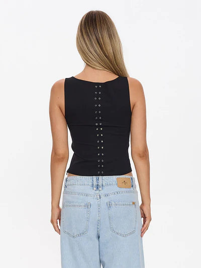 THRILLS // Rhyde Eyelet Tank BLACK