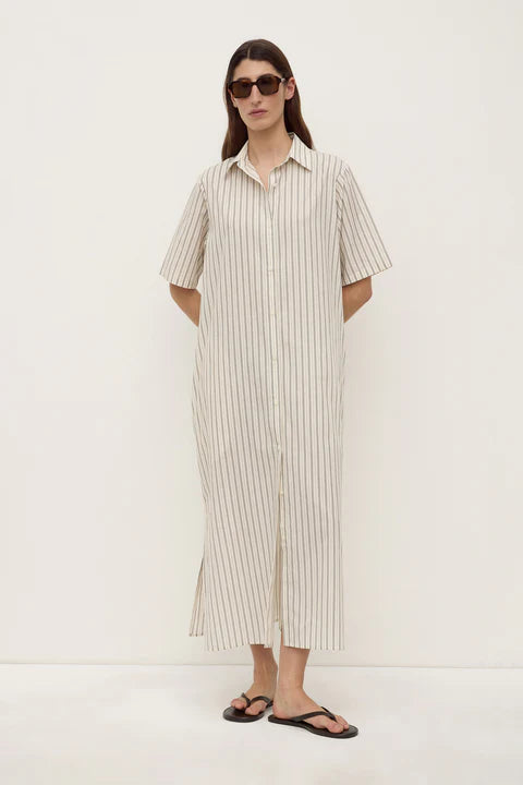 Ria Stripe Shirt Dress CREAM/SMOKE