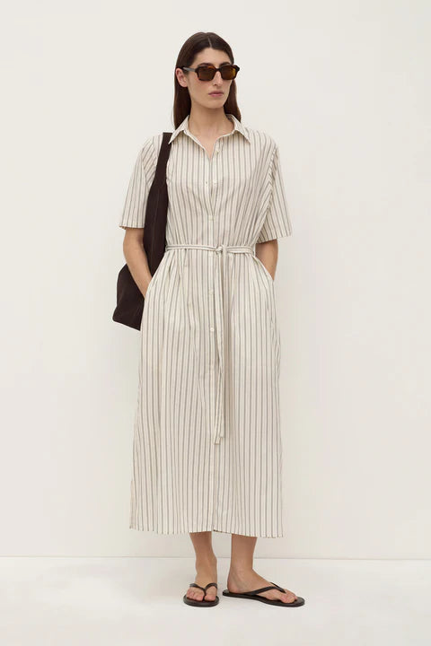 ASSEMBLY LABEL // Ria Stripe Shirt Dress CREAM/SMOKE