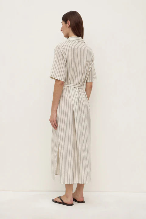 Ria Stripe Shirt Dress CREAM/SMOKE