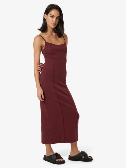 THRILLS // Rib Seam Dress DARK CHERRY