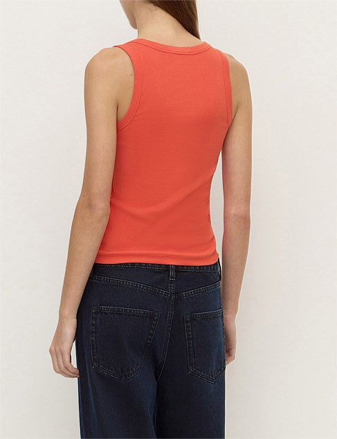 Robyn Scoop Neck Rib Tank TANGERINE