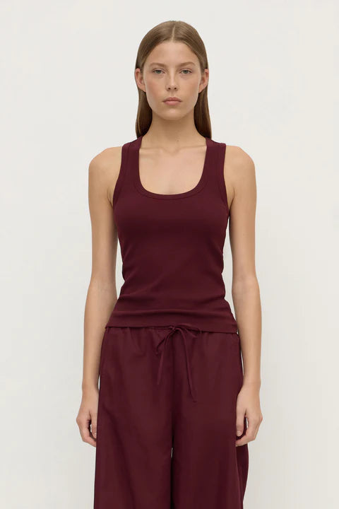 ASSEMBLY LABEL // Robyn Scoop Neck Tank MERLOT