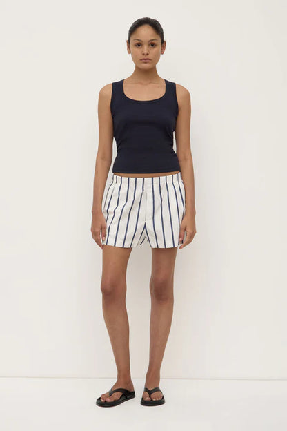 ASSEMBLY LABEL // Robyn Scoop Neck Rib Tank TRUE NAVY
