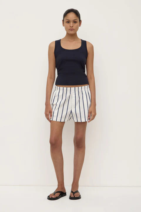 ASSEMBLY LABEL // Robyn Scoop Neck Rib Tank TRUE NAVY