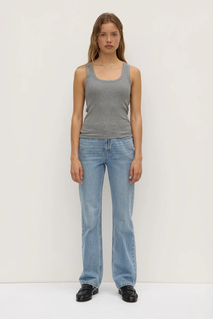 ASSEMBLY LABEL // Robyn Scoop Neck Rib Tank CHARCOAL