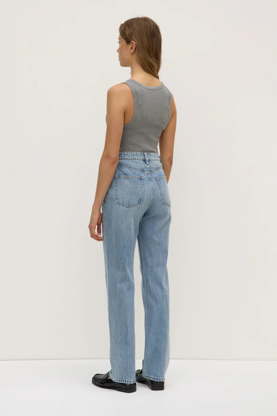 ASSEMBLY LABEL // Robyn Scoop Neck Rib Tank CHARCOAL