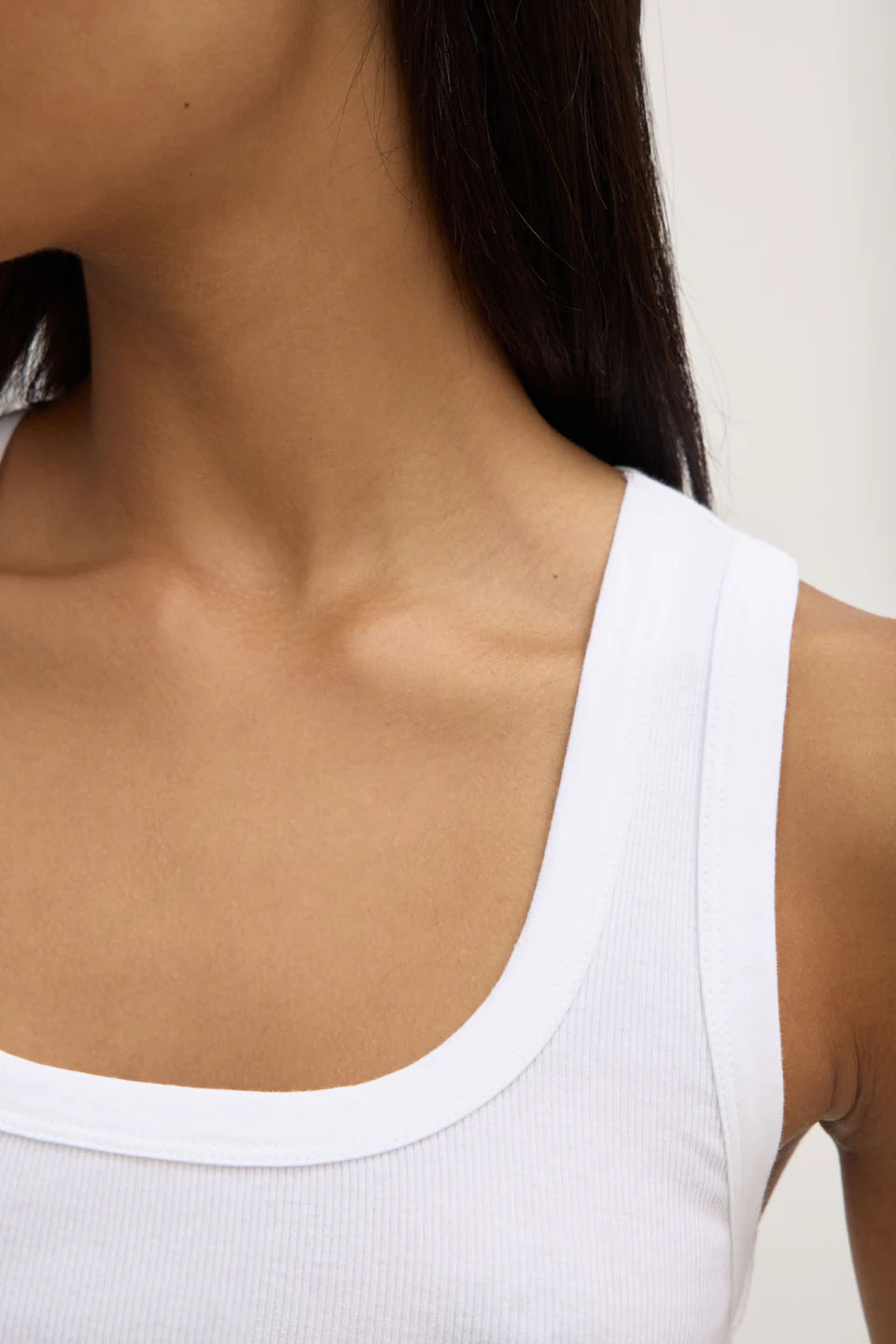 ASSEMBLY LABEL // Robyn Scoop Neck Rib Tank WHITE