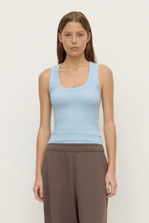 Robyn Scoop Neck Rib Tank BREEZE