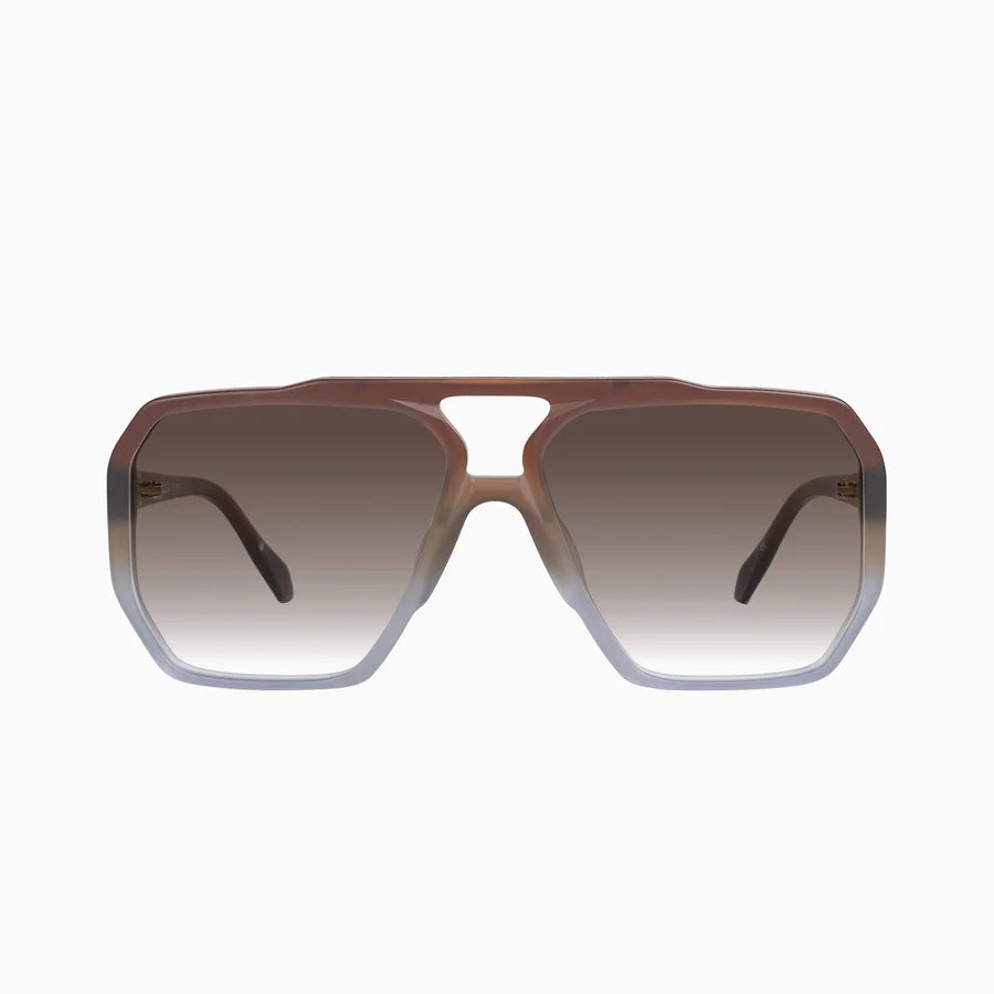 VALLEY // Rodeo MATTE TRANSPARENT CHOC FADE TO CRYSTAL/BROWN GRADIENT LENS