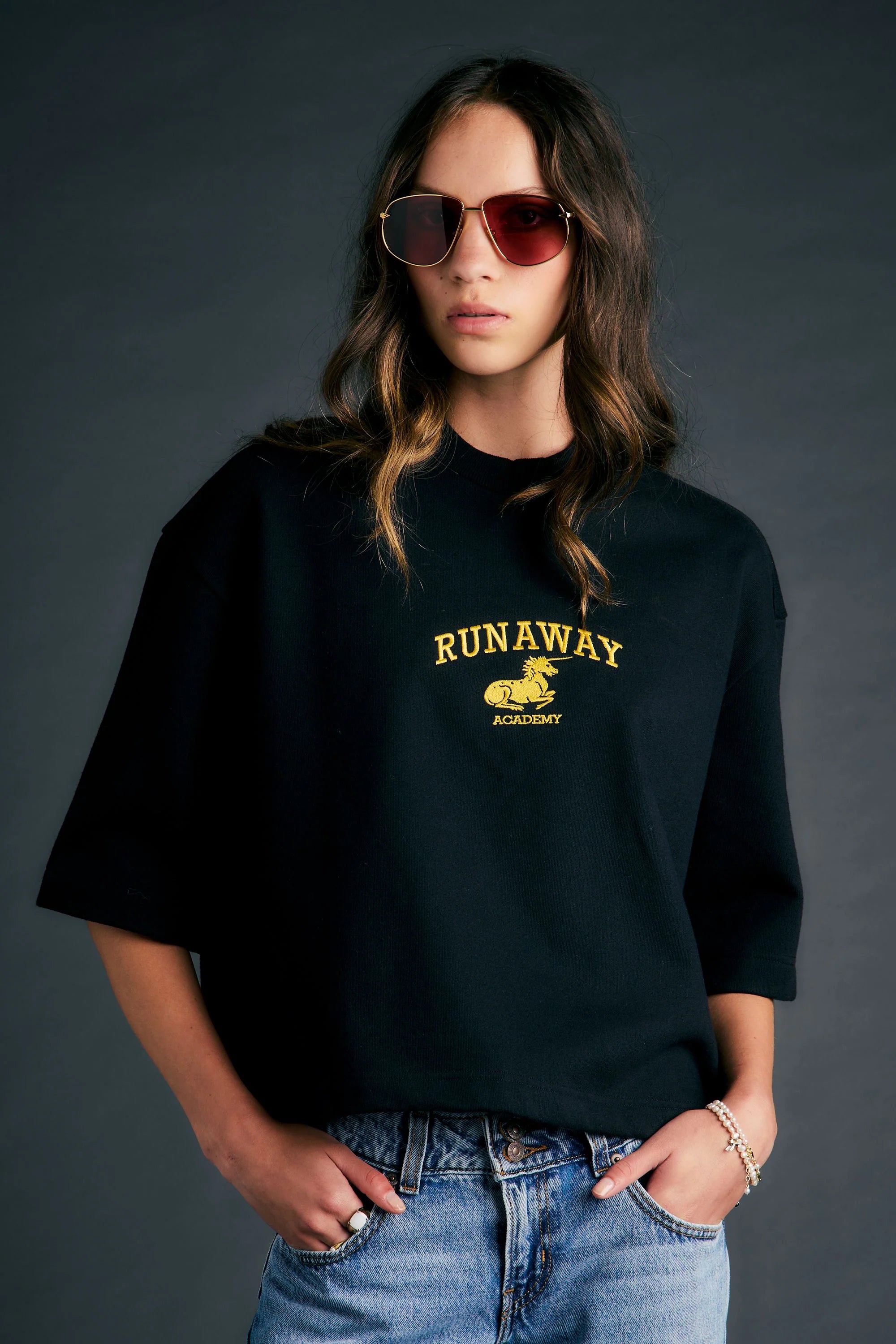 KAREN WALKER // Runaway Academy Top BLACK/GOLD