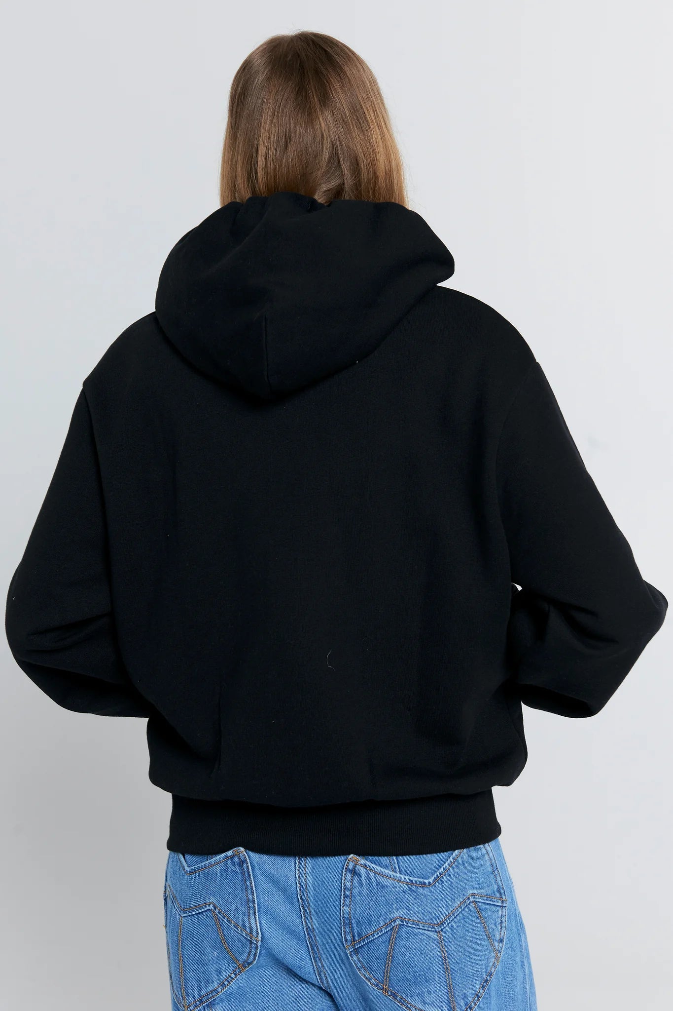 Runaway Girl Cropped OS Hoodie BLACK