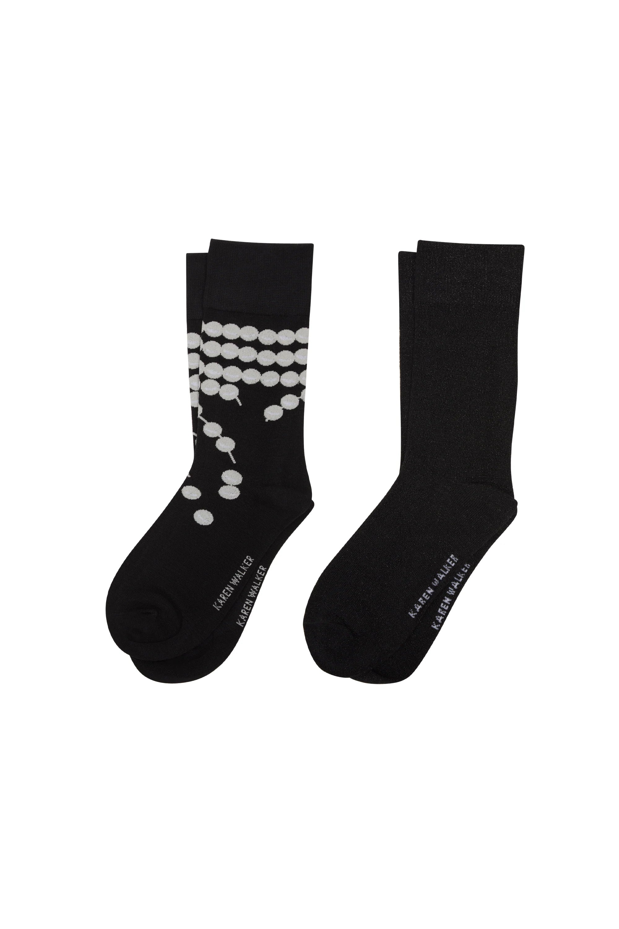 Runaway Pearls Socks 2 Pack BLACK