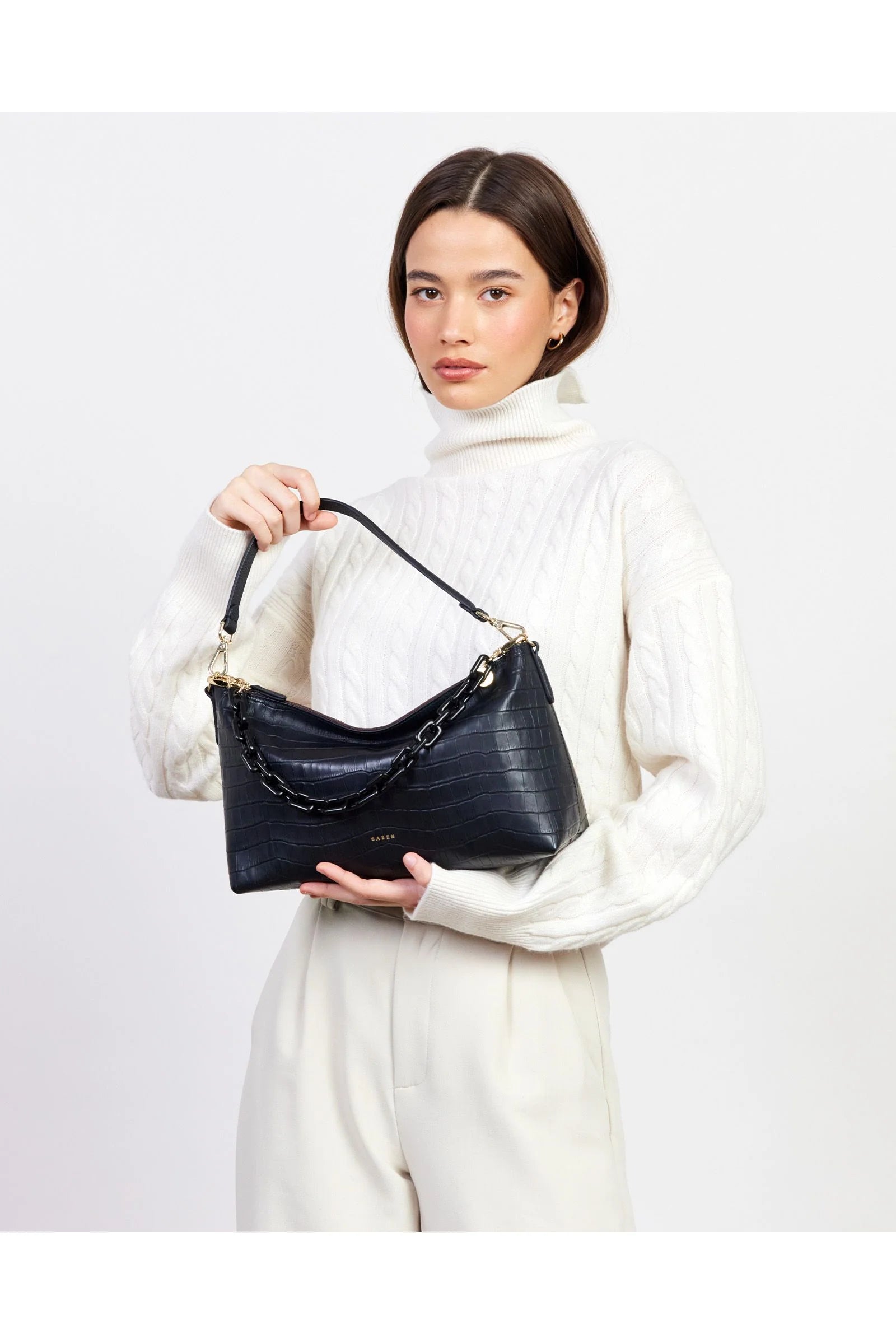 Claudia Crossbody BLACK CROC