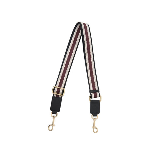 SABEN // Feature Strap Webbing BLACK MERLOT WHITE