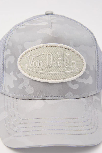 VON DUTCH // Unisex Trucker Hat TAUPE SATIN CAMO