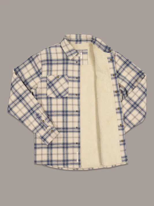 JAF // Seaport Shearling Shirt SAND CHECK