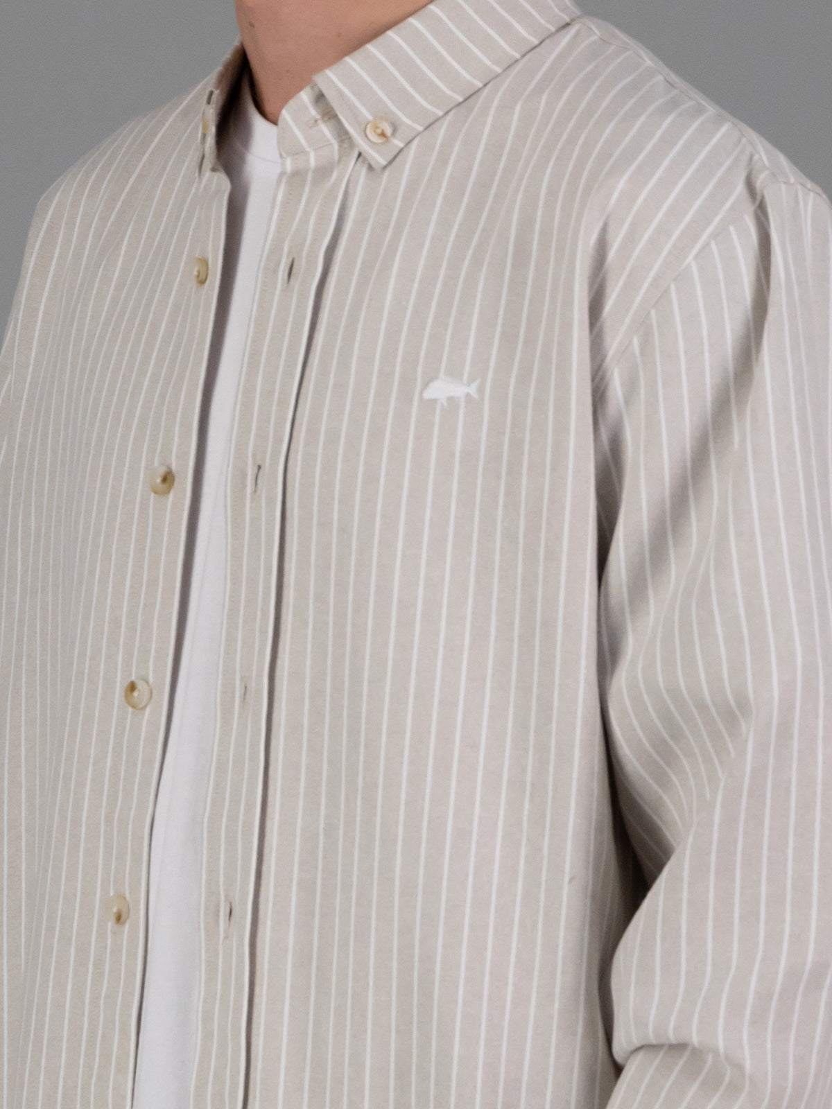 JAF // Seaway Stripe Shirt BROWN/WHITE
