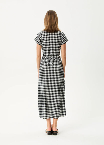 AFENDS // Rowan Seersucker Maxi Dress CHECK BLACK/WHITE