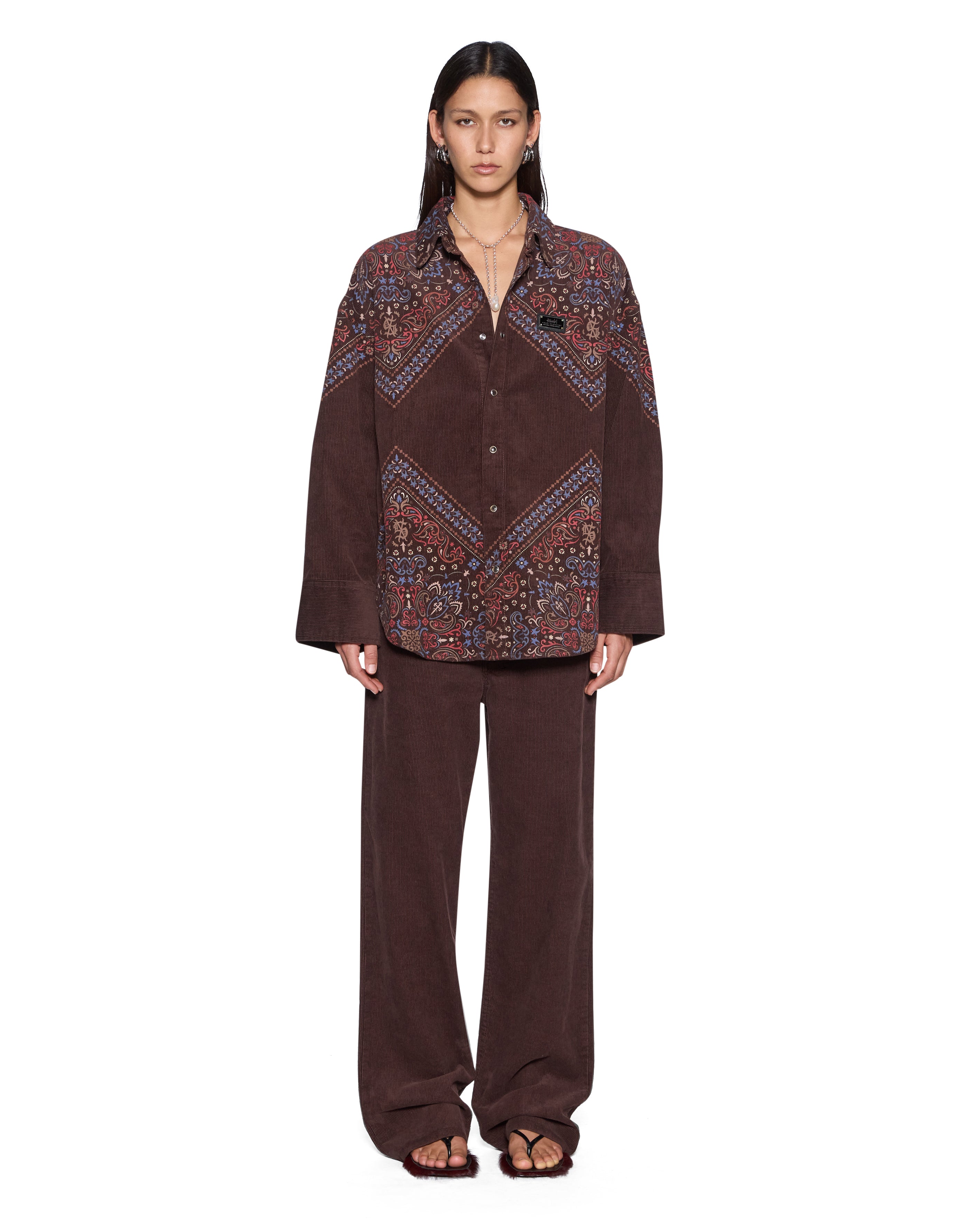 Astra Shirt Folk Bandana BROWN