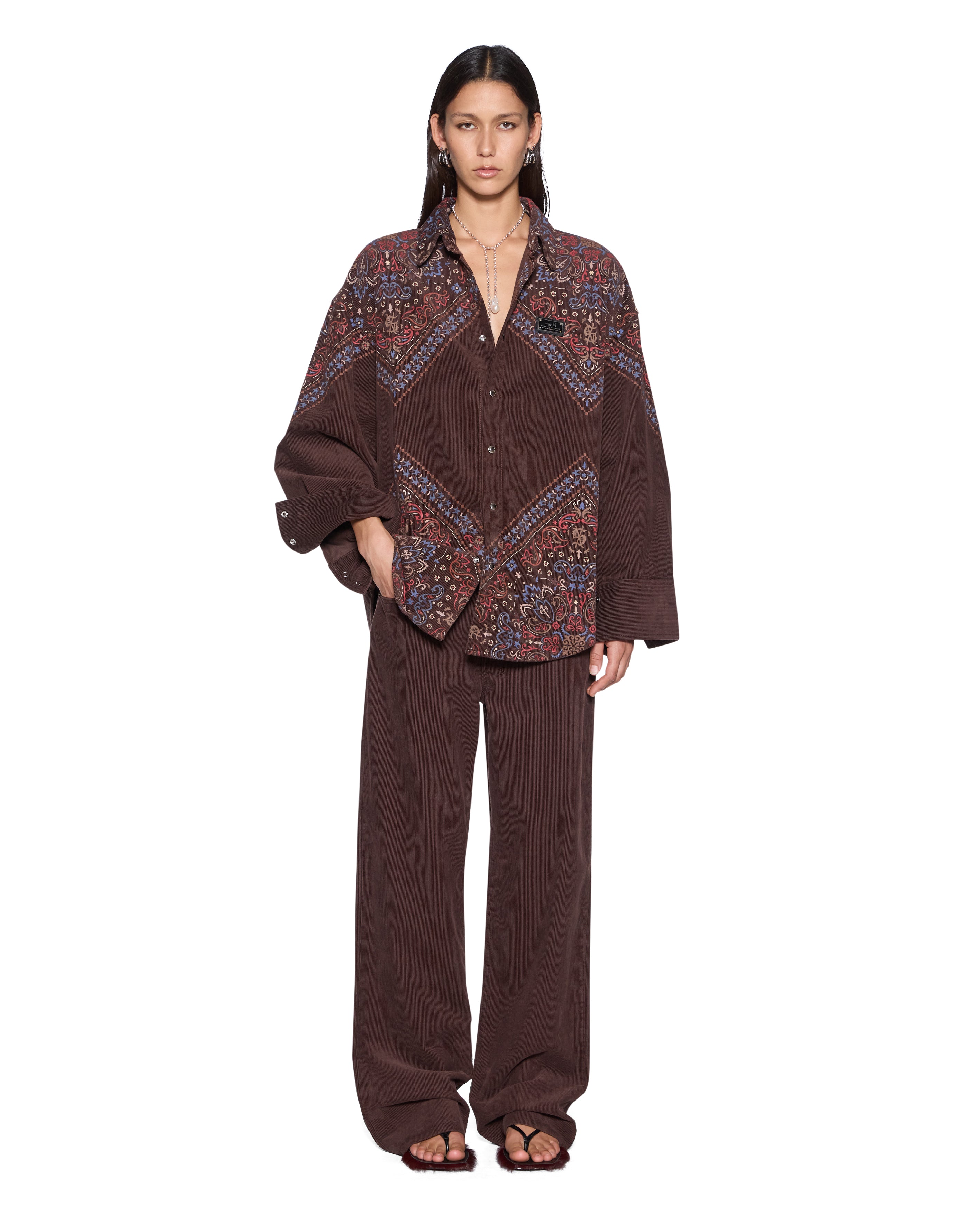 Astra Shirt Folk Bandana BROWN