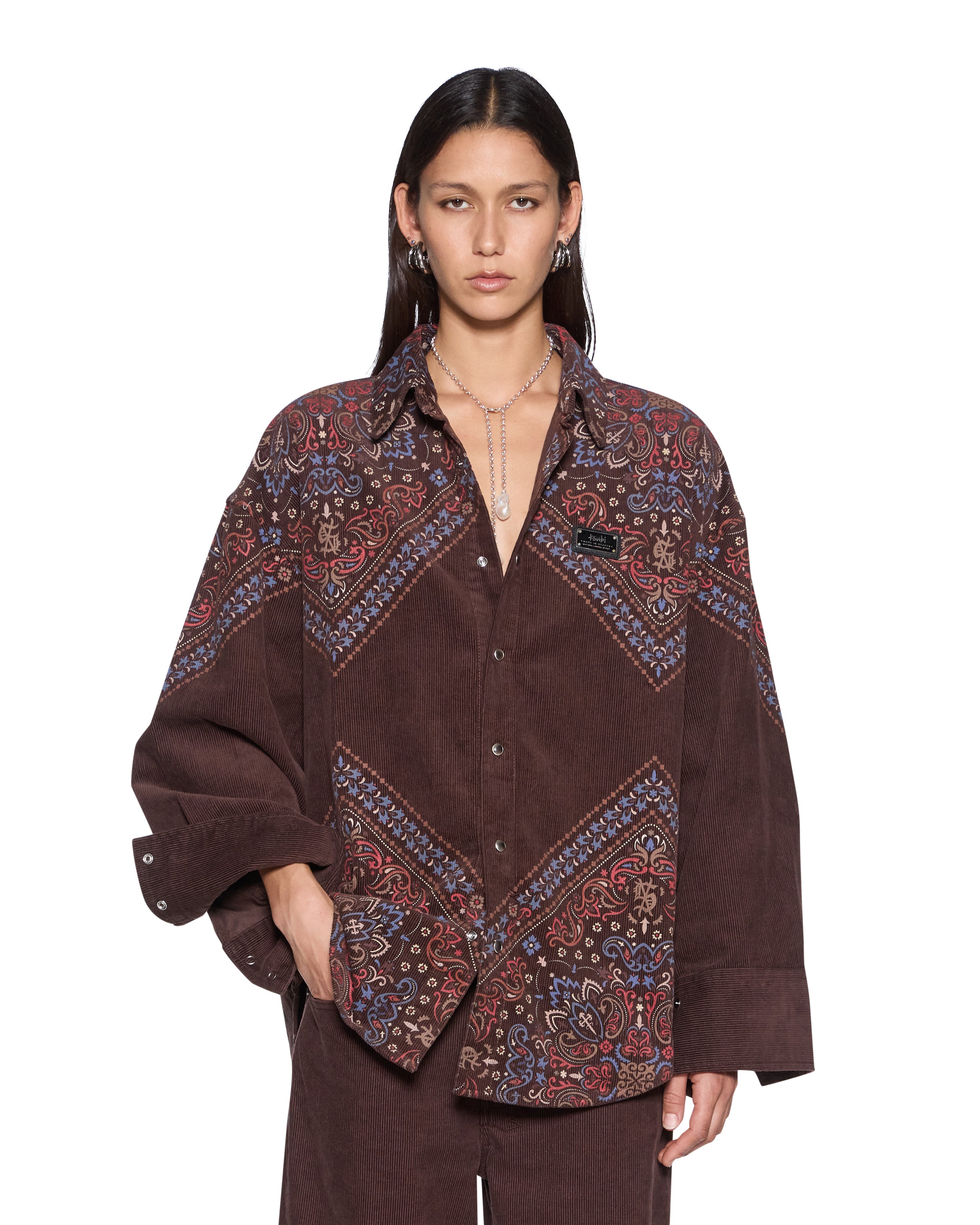 Astra Shirt Folk Bandana BROWN