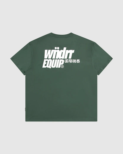 WNDRR // Slant Box Fit Tee DARK GREEN