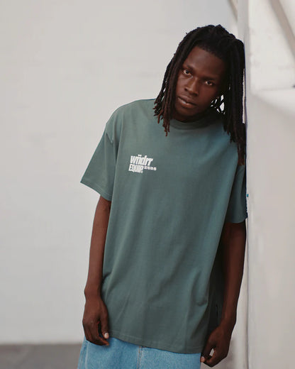 WNDRR // Slant Box Fit Tee DARK GREEN