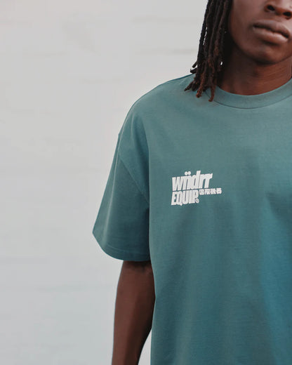 WNDRR // Slant Box Fit Tee DARK GREEN