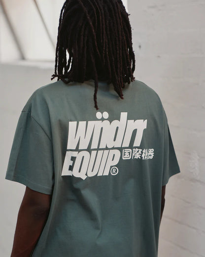 WNDRR // Slant Box Fit Tee DARK GREEN