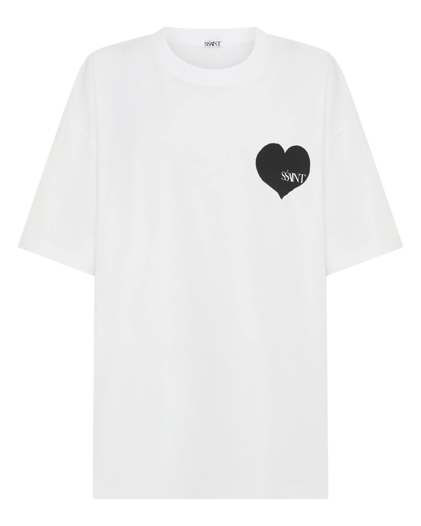 SSAINT // Heart Tee OS WHITE/BLACK