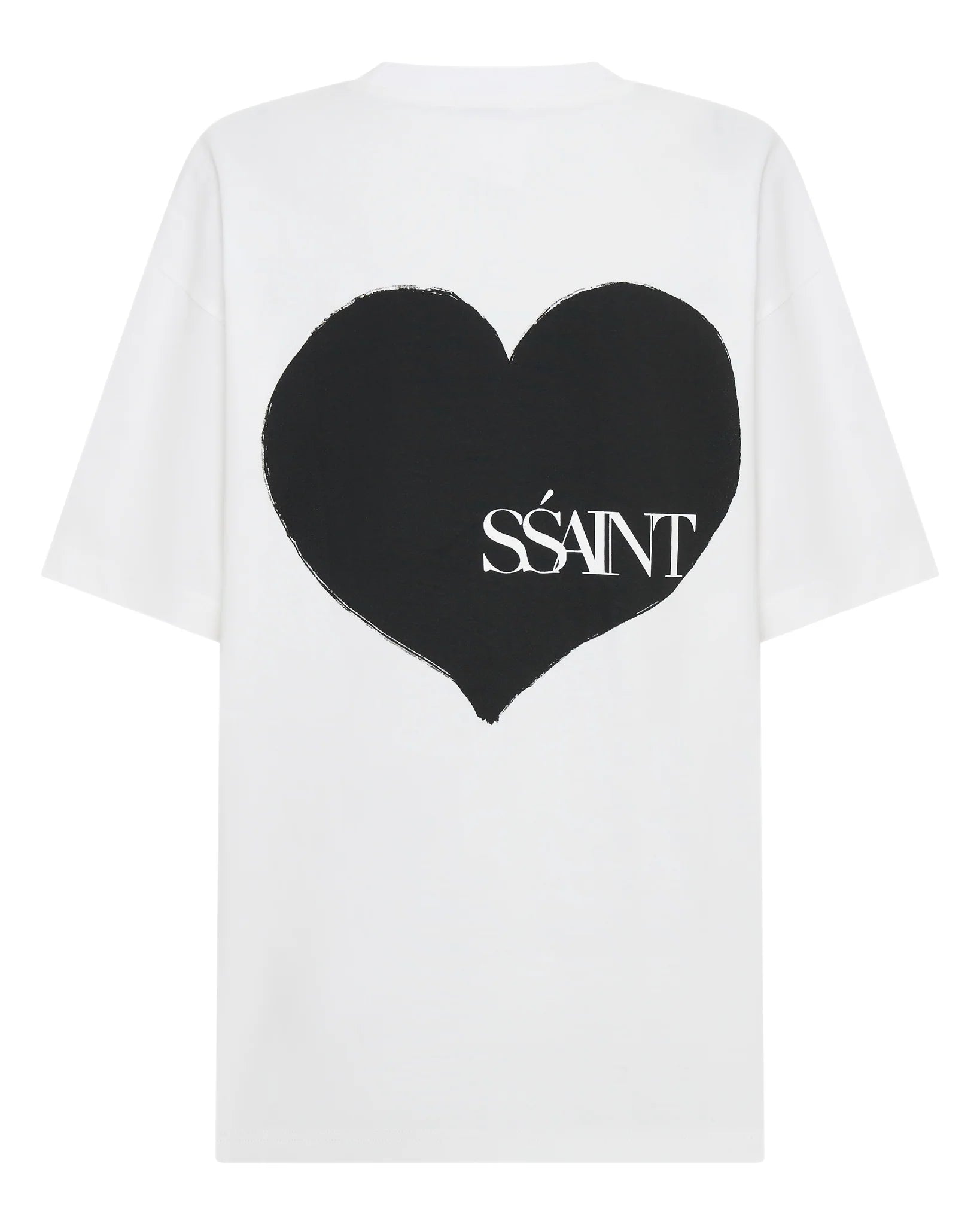 SSAINT // Heart Tee OS WHITE/BLACK