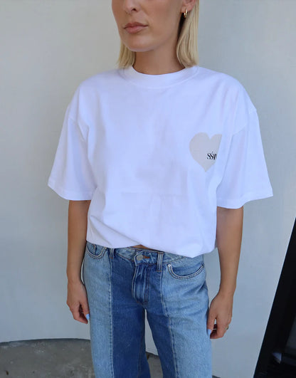 SSAINT // Heart Tee CREAM/WHITE