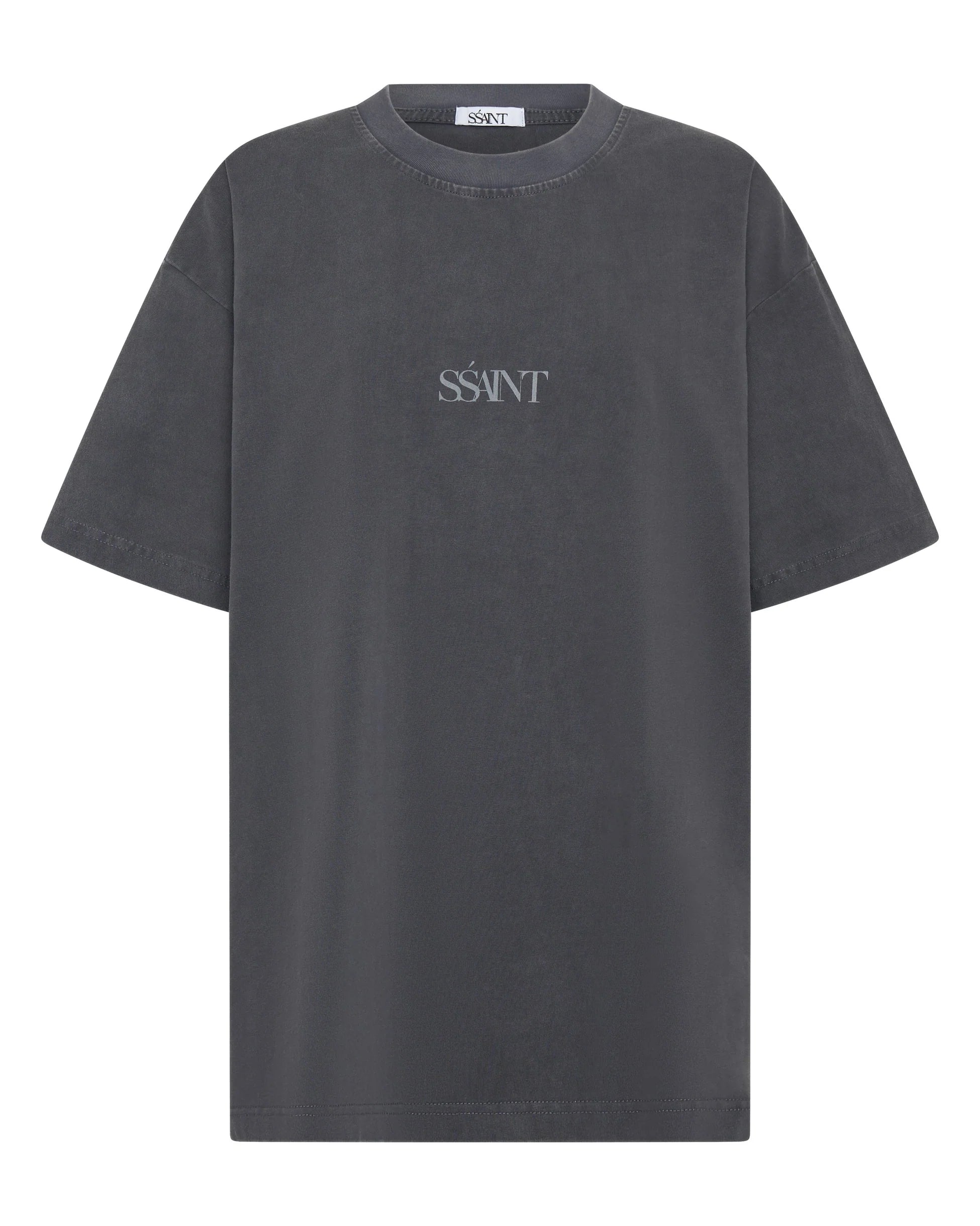 SSAINT // No Vacancy Tee CHARCOAL ACID WASH
