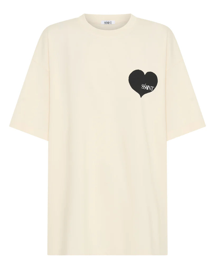 SSAINT // Heart Tee CREAM/BLACK