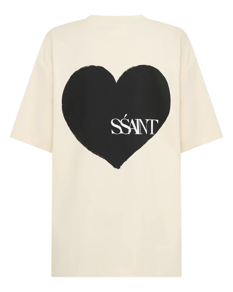 Heart Tee CREAM/BLACK