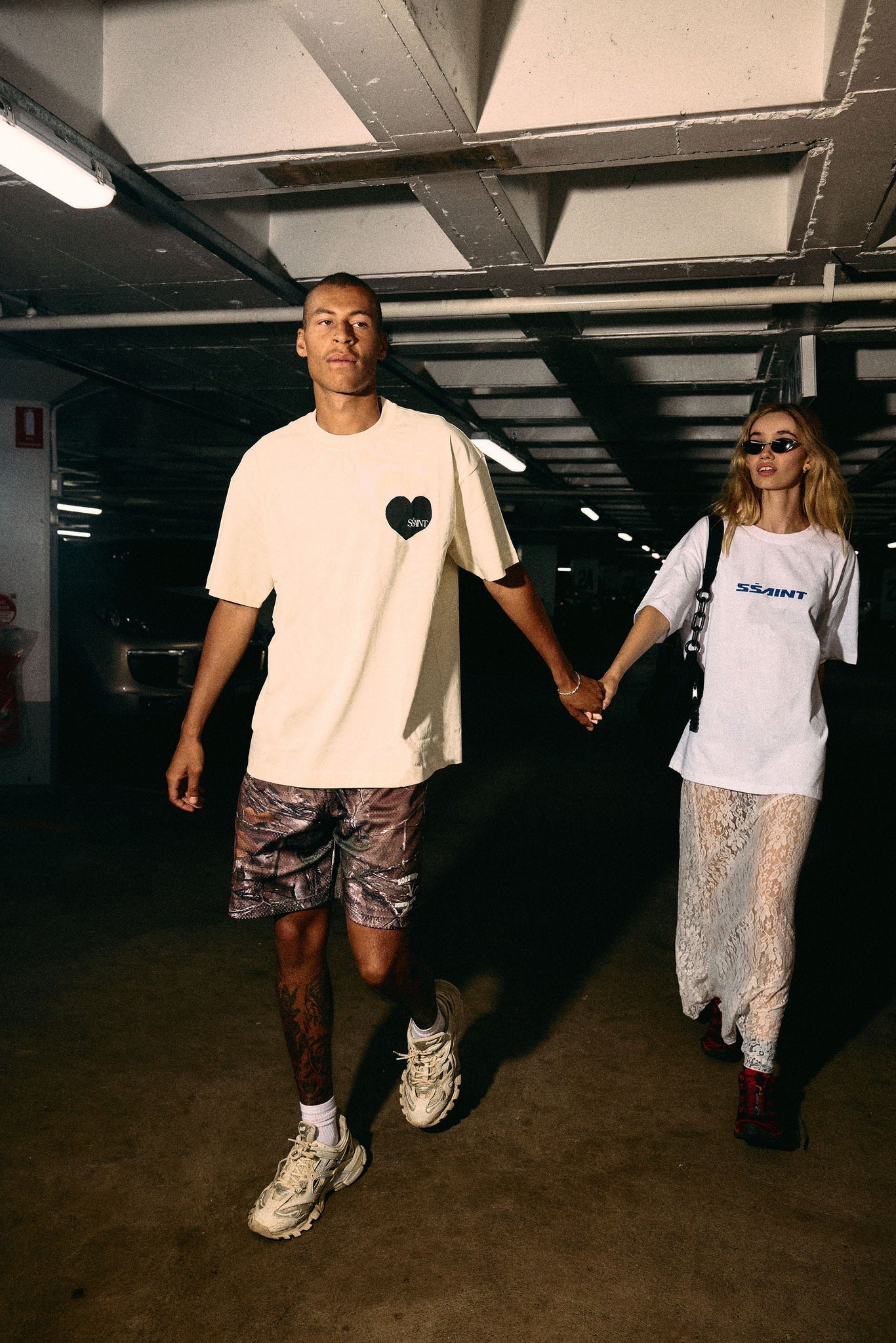 SSAINT // Heart Tee CREAM/BLACK