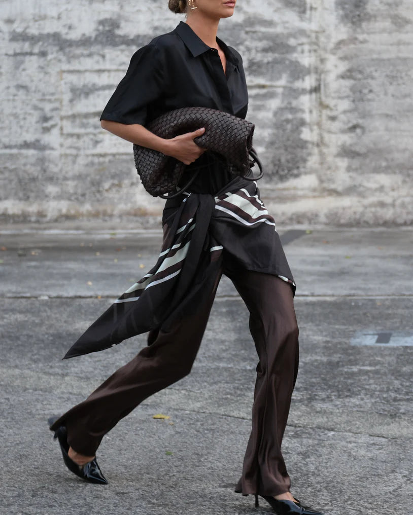 SSAINT // La Serena Stripe Sarong BLACK