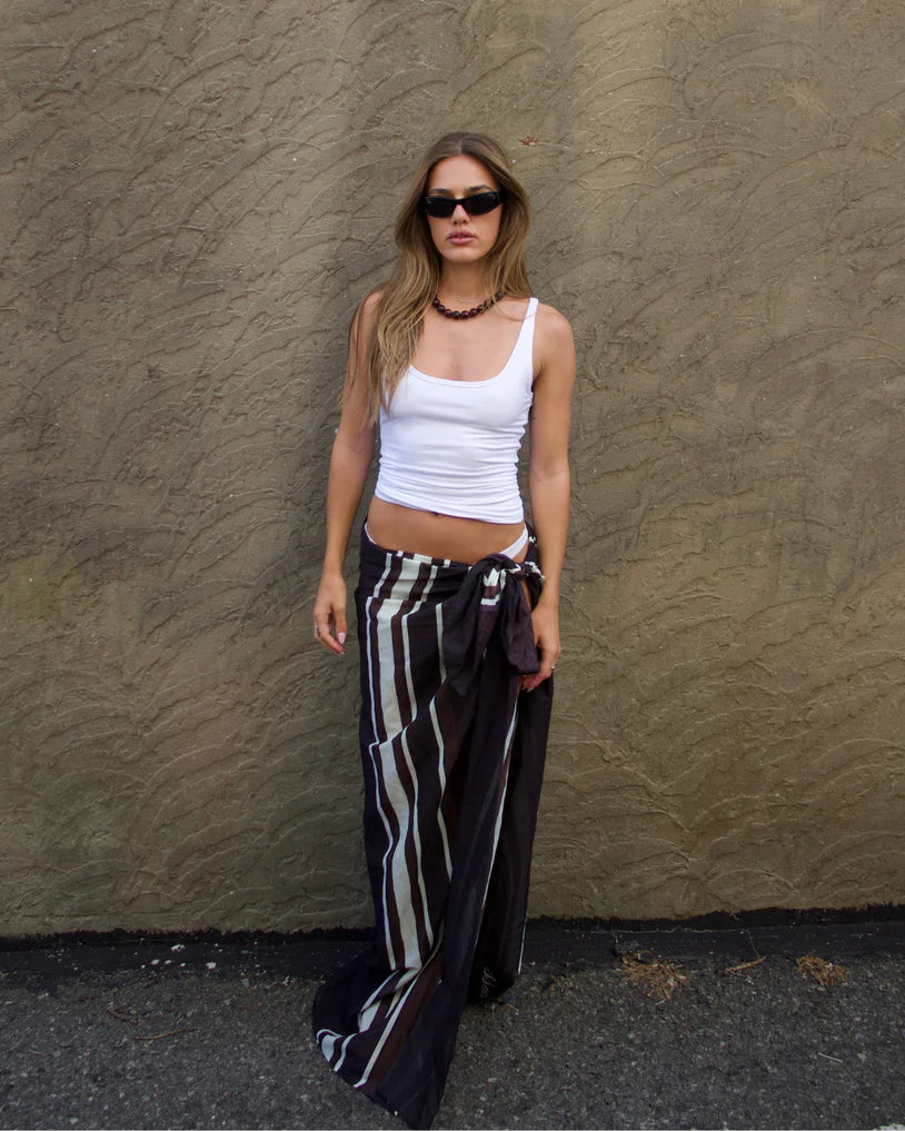 La Serena Stripe Sarong BLACK