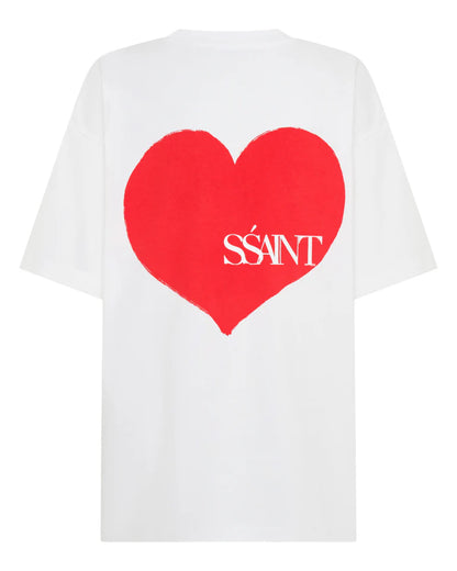 SSAINT // Heart Tee OS WHITE/RED