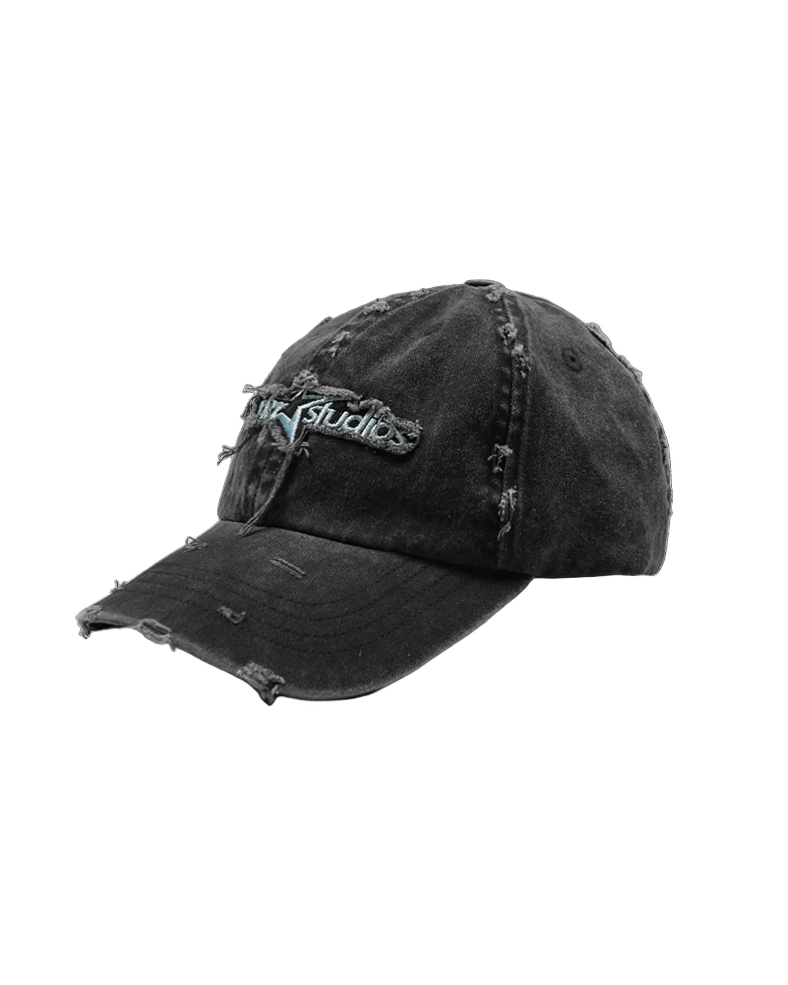 WNDRR // STXR Distressed Cap WASHED BLACK