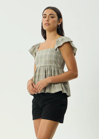 AFENDS // Scout Check Top OLIVE CHECK