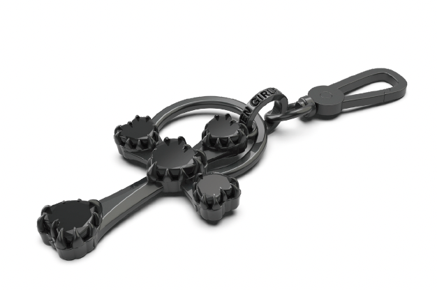 Quiet Power Key Ring GUNMETAL/BLACK GLASS